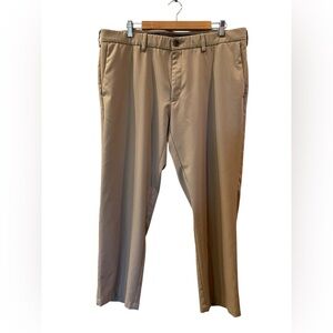 Haggar Mens Cool 18 Pro Classic Fit 4 Way Stretch Pants Beige Tan Size: 40x29